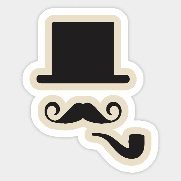 Mustache Mr. Smoker Sticker by loafcorgi